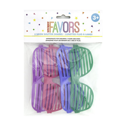 Uitdeelcadeautjes Brillen Gekleurd 17cm 4st van Unique koop je bij Partywinkel