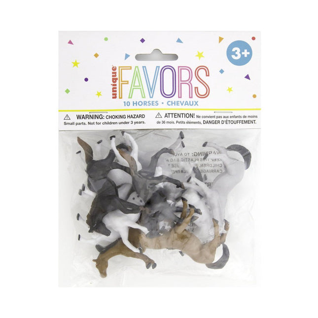 Uitdeelcadeautjes Paarden 6cm 10st van Unique koop je bij Partywinkel