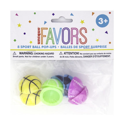 Uitdeelcadeautjes Sportballen 3cm 8st van Unique koop je bij Partywinkel