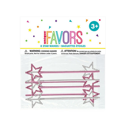 Uitdeelcadeautjes Toverstaffen Ster 18cm 8st van Unique koop je bij Partywinkel