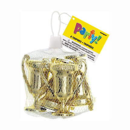 Uitdeelcadeautjes Trofee Goud 6,5cm 4st van Unique koop je bij Partywinkel