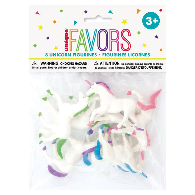 Uitdeelcadeautjes Unicorn 8cm 8st van Unique koop je bij Partywinkel