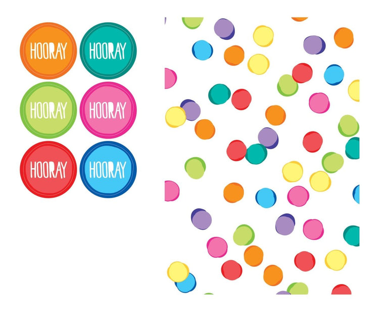 Uitdeelzakjes Confetti Stickervel Gekleurd 18,5cm 6st van Haza Witbaard koop je bij Partywinkel
