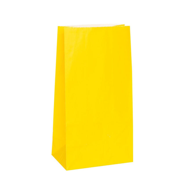 Uitdeelzakjes Geel 25cm 12st van Unique koop je bij Partywinkel