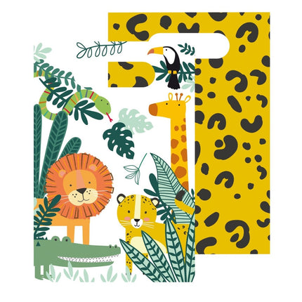 Uitdeelzakjes Jungle Dieren 24cm 8st van Riethmueller koop je bij Partywinkel