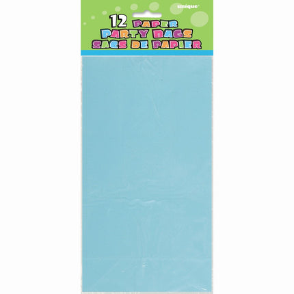Uitdeelzakjes Lichtblauw 25cm 12st van Unique koop je bij Partywinkel