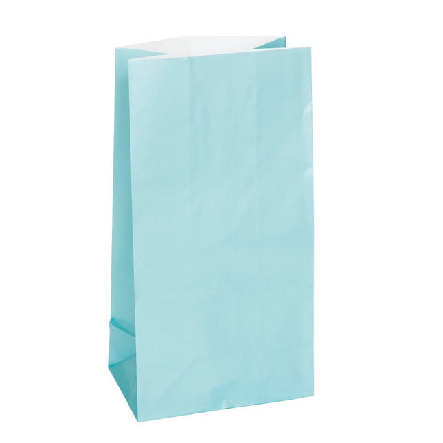 Uitdeelzakjes Lichtblauw 25cm 12st van Unique koop je bij Partywinkel
