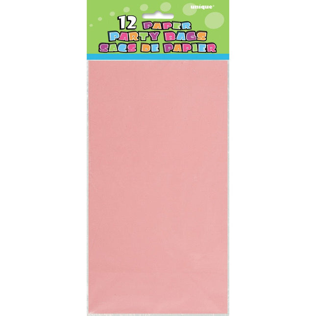 Uitdeelzakjes Lichtroze Pastel 25cm 12st van Unique koop je bij Partywinkel
