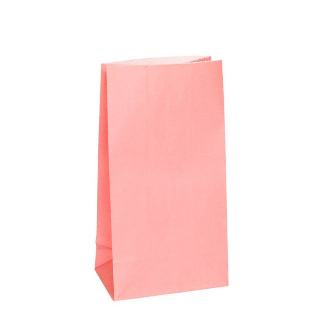 Uitdeelzakjes Lichtroze Pastel 25cm 12st van Unique koop je bij Partywinkel