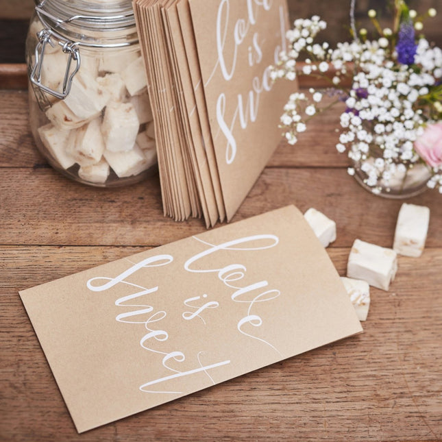 Uitdeelzakjes Love 20cm 20st van Ginger Ray koop je bij Partywinkel