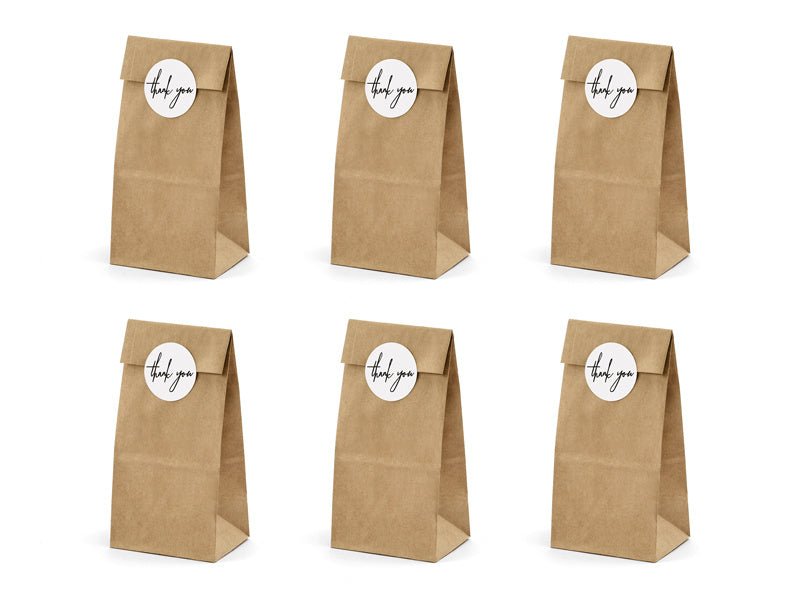 Uitdeelzakjes Thank You 6st van Partydeco koop je bij Partywinkel
