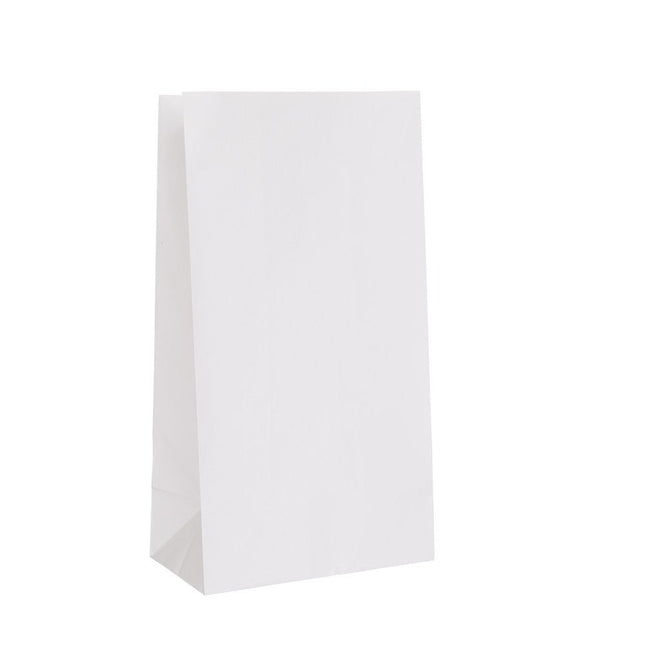 Uitdeelzakjes Wit 25cm 12st van Unique koop je bij Partywinkel