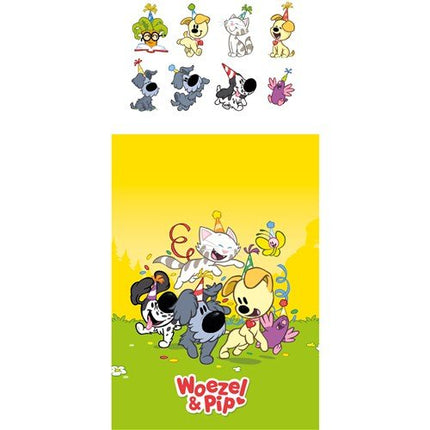 Uitdeelzakjes Woezel & Pip met stickers 20cm 8st van Haza Witbaard koop je bij Partywinkel