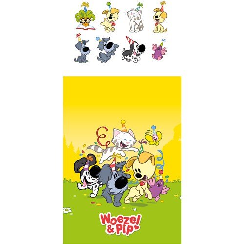 Uitdeelzakjes Woezel & Pip met stickers 20cm 8st van Haza Witbaard koop je bij Partywinkel