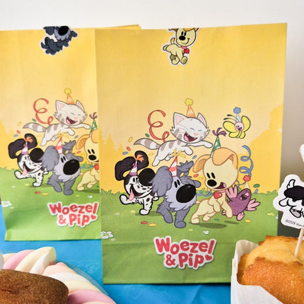 Uitdeelzakjes Woezel & Pip met stickers 20cm 8st van Haza Witbaard koop je bij Partywinkel