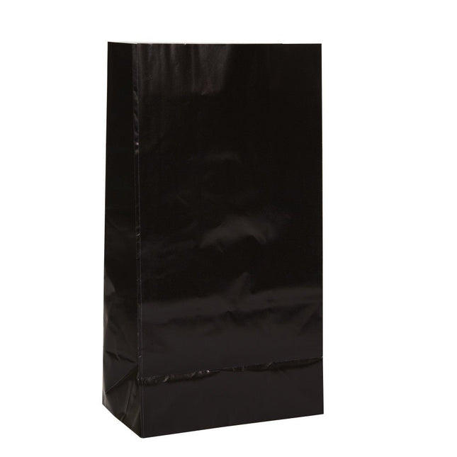 Uitdeelzakjes Zwart 25cm 12st van Unique koop je bij Partywinkel