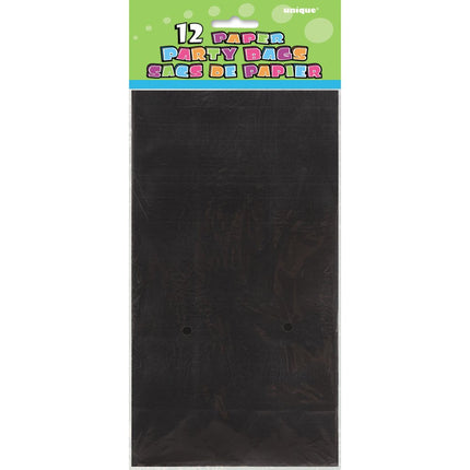 Uitdeelzakjes Zwart 25cm 12st van Unique koop je bij Partywinkel