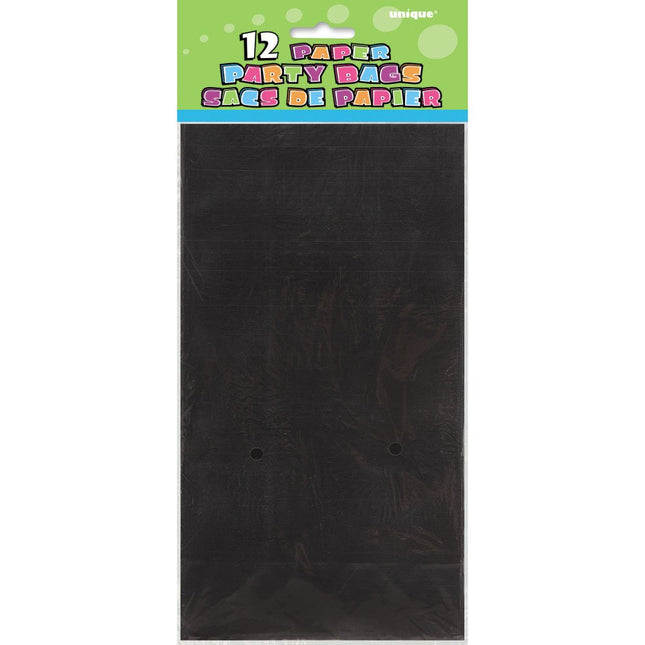 Uitdeelzakjes Zwart 25cm 12st van Unique koop je bij Partywinkel