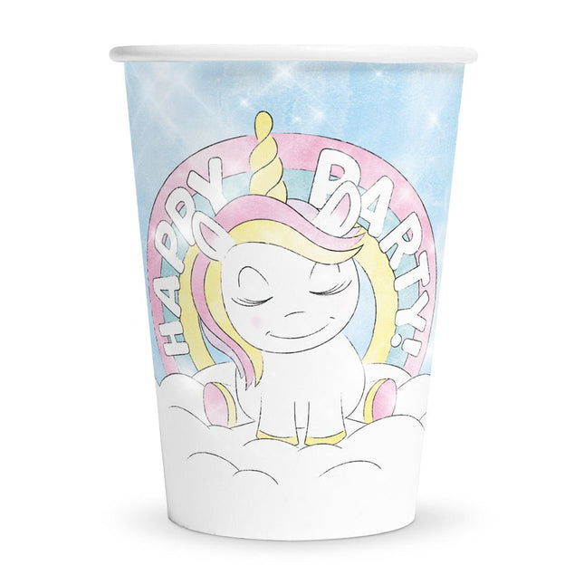 Unicorn Beker Happy Birthday 210ml 8st van WeFiesta koop je bij Partywinkel