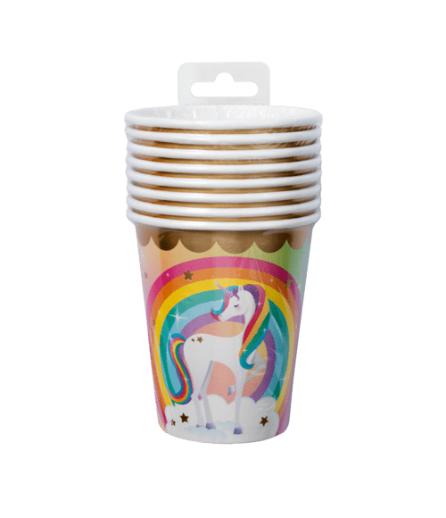 Unicorn Bekers 9cm 8st van Paper Dreams koop je bij Partywinkel