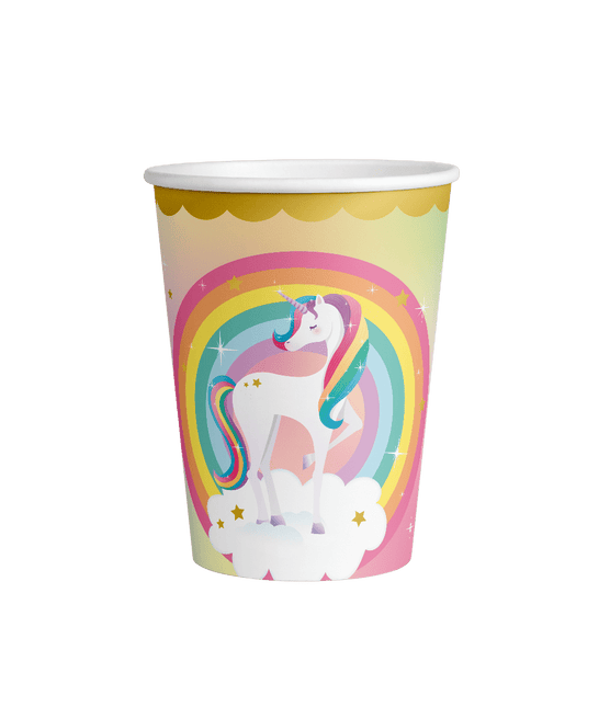 Unicorn Bekers 9cm 8st van Paper Dreams koop je bij Partywinkel