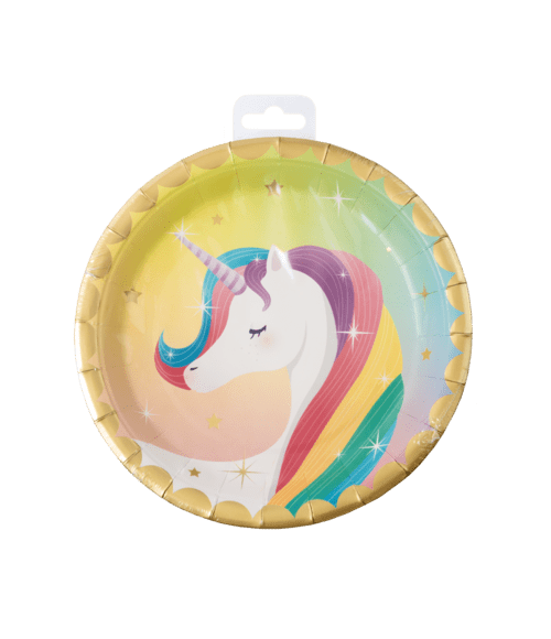 Unicorn Borden Gekleurd 23cm 8st van Paper Dreams koop je bij Partywinkel