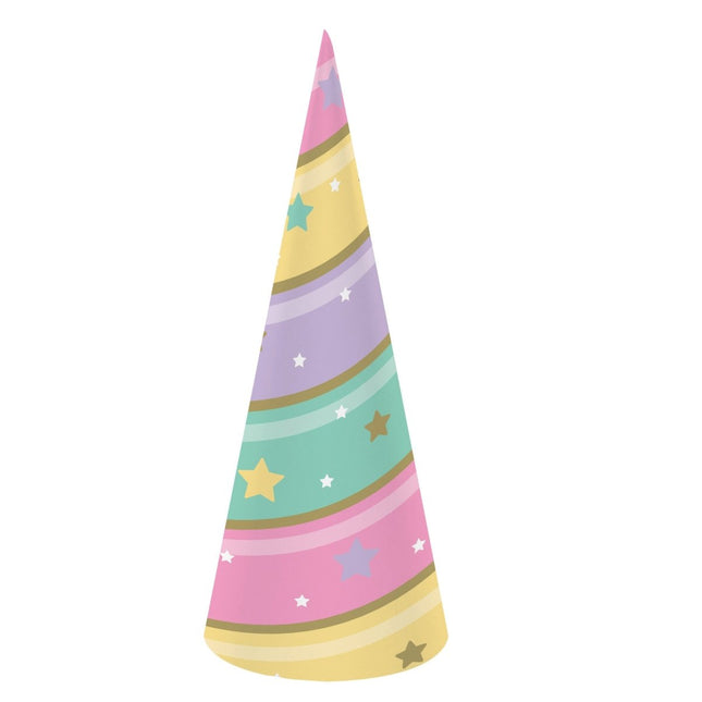 Unicorn Feesthoedjes 18cm 8st van Creative Converting koop je bij Partywinkel