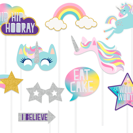 Unicorn Foto Props 10st van Unique koop je bij Partywinkel