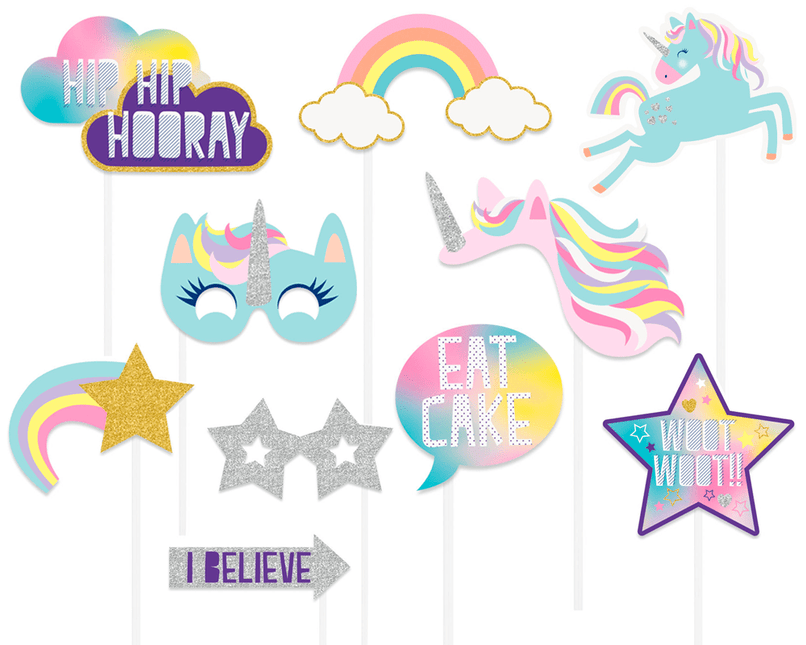 Unicorn Foto Props 10st van Unique koop je bij Partywinkel