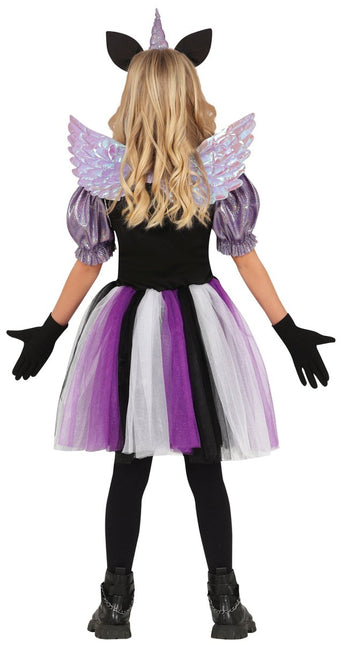 Unicorn Jurk Zwart Paars Meisje Skelet van Fiestas Guirca koop je bij Partywinkel