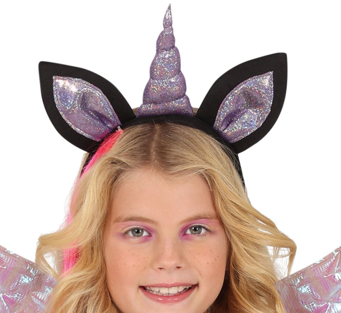 Unicorn Jurk Zwart Paars Meisje Skelet van Fiestas Guirca koop je bij Partywinkel