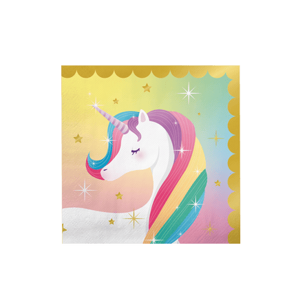 Unicorn Servetten 16cm 16st van Paper Dreams koop je bij Partywinkel