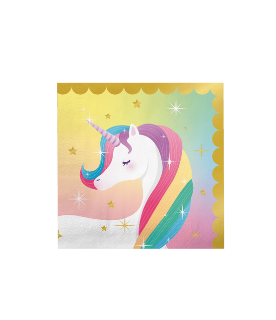 Unicorn Servetten 16cm 16st van Paper Dreams koop je bij Partywinkel