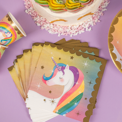Unicorn Servetten 16cm 16st van Paper Dreams koop je bij Partywinkel