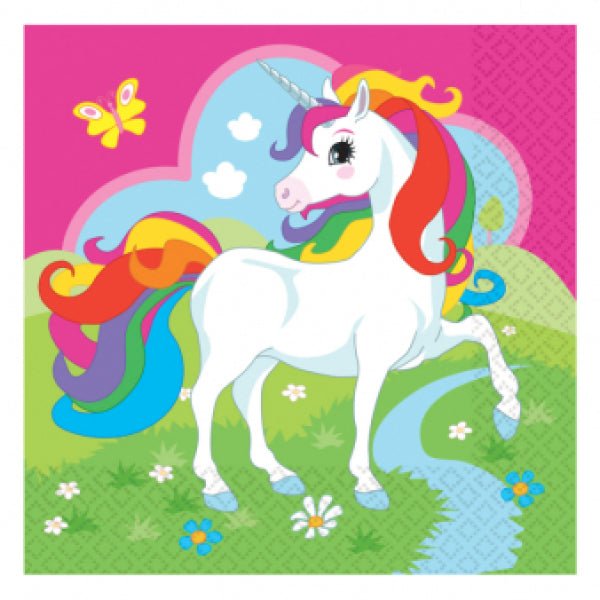 Unicorn Servetten Roze 33cm 20st van Riethmueller koop je bij Partywinkel