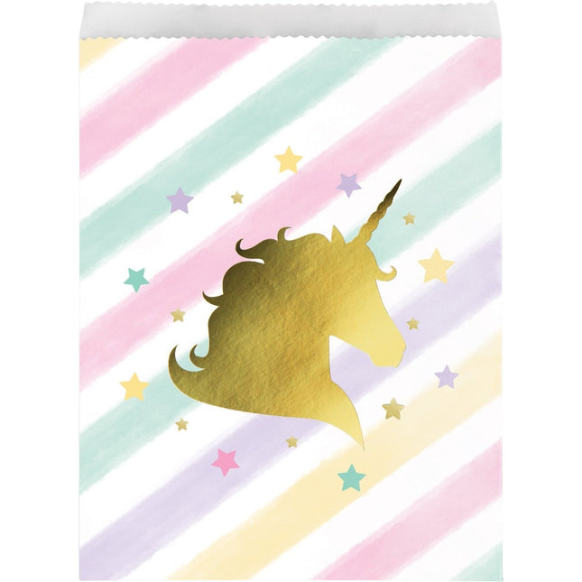 Unicorn Uitdeelzakjes 22cm 10st van Creative Converting koop je bij Partywinkel