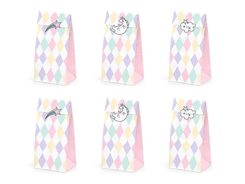 Unicorn Uitdeelzakjes Papier 18cm 6st van Partydeco koop je bij Partywinkel
