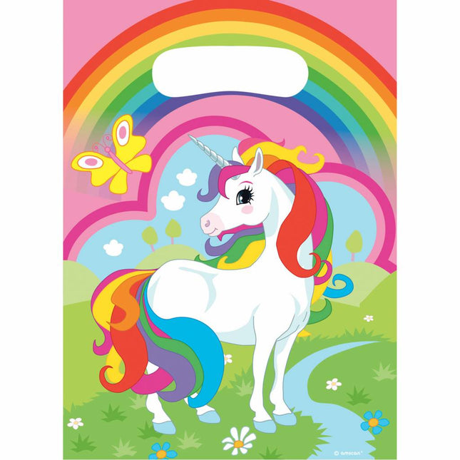 Unicorn Uitdeelzakjes Versiering 23cm 8st van Riethmueller koop je bij Partywinkel