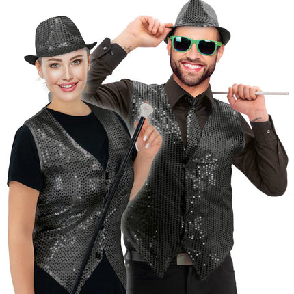 Black Sequin Cardigan