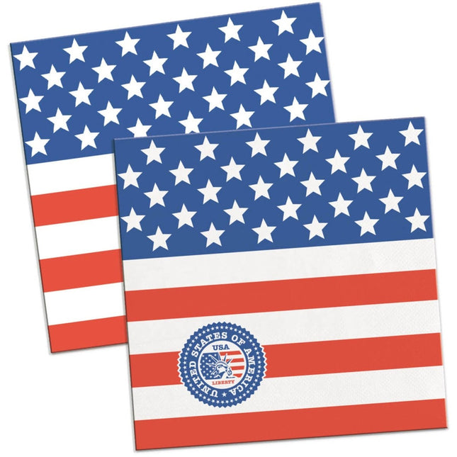 Usa Servetten Party 25cm 20st van Folat koop je bij Partywinkel