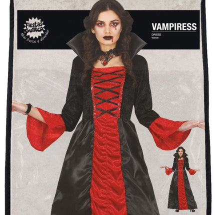 Vampier Halloween Kostuum Dames Rood Zwart van Fiestas Guirca koop je bij Partywinkel