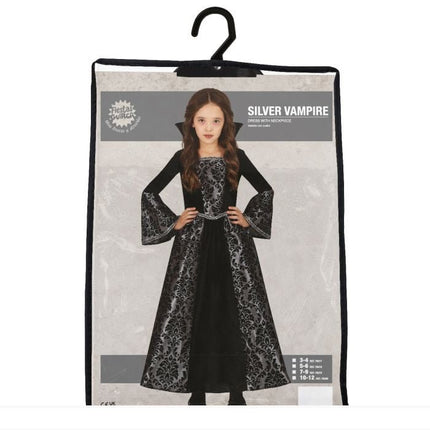 Vampier Halloween Kostuum Meisje Zilver van Fiestas Guirca koop je bij Partywinkel