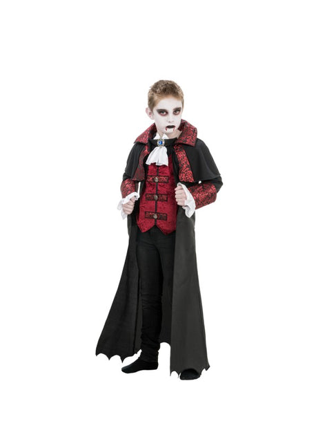 Children's Vampire Costume, Black and Red