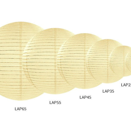 Vanille Creme Lampion Rond 35cm van Partydeco koop je bij Partywinkel