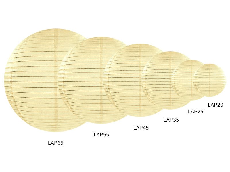 Vanille Creme Lampion Rond 35cm van Partydeco koop je bij Partywinkel