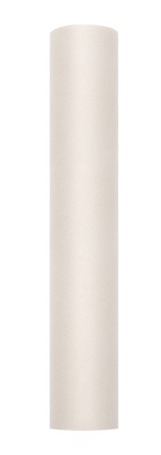 Vanille Creme Tule Rol 30cm 9m van Partydeco koop je bij Partywinkel