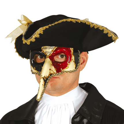 Venetiaans Masker Rood Zwart van Fiestas Guirca koop je bij Partywinkel