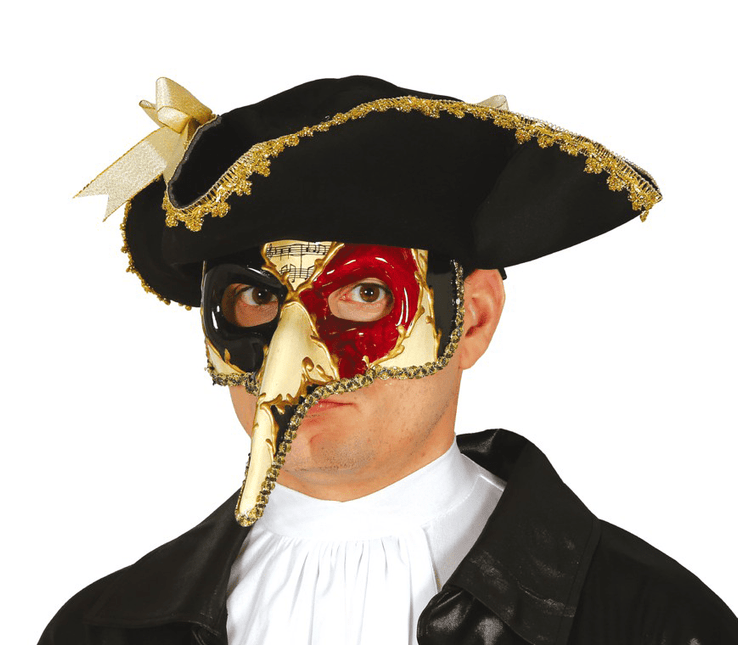 Venetiaans Masker Rood Zwart van Fiestas Guirca koop je bij Partywinkel