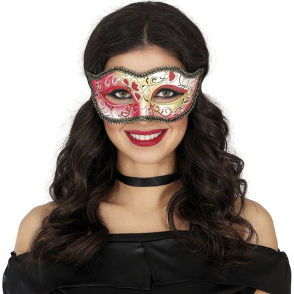 Venetiaans Oogmasker Goud Roze van Fiestas Guirca koop je bij Partywinkel