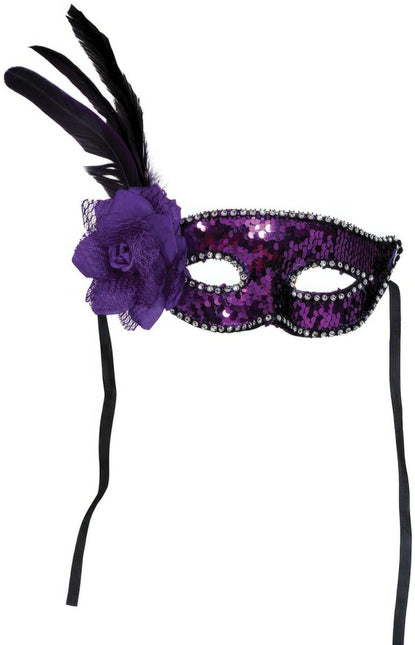 Venetiaans Oogmasker Paars Pailletten van Fiestas Guirca koop je bij Partywinkel